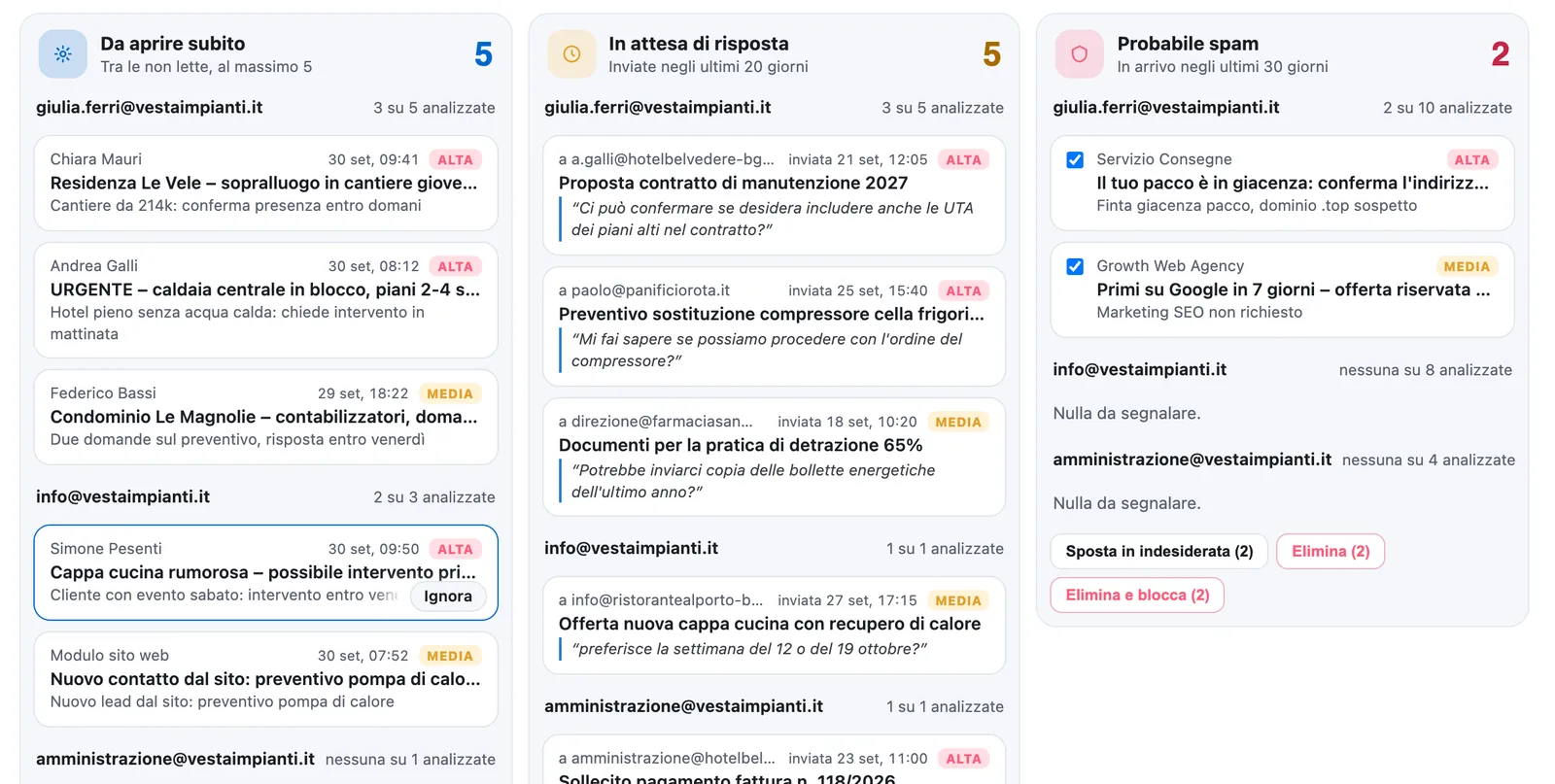 Il Radar: da aprire subito, in attesa di risposta con le domande citate, probabile spam.